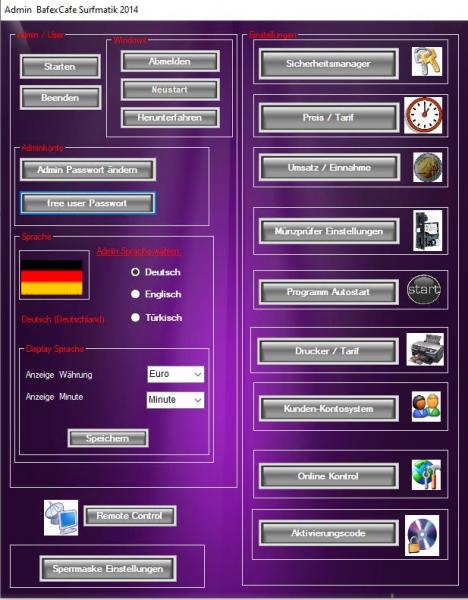 BafexCafe Intertet Cafe Software / Internetterminal Software